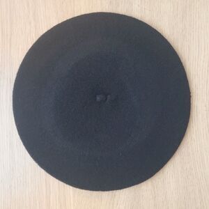 New Black Wool Beret
